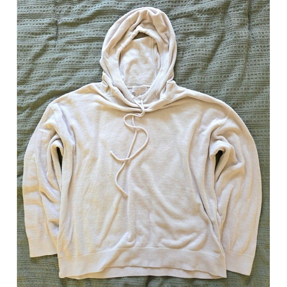 S Barefoot Dreams CozyChic Ultra Lite Hooded Pullover Sweater Womens Beige
